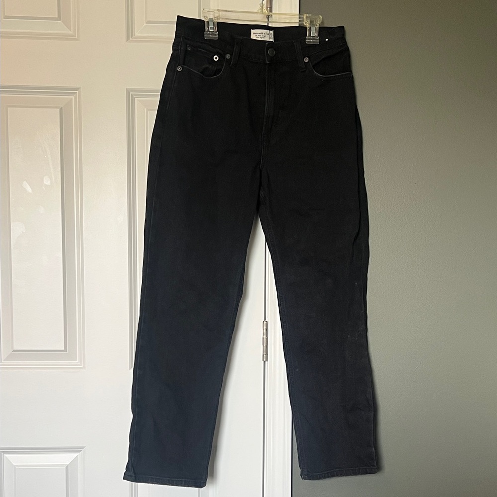 Abercrombie & Fitch Black Straight Leg Jeans